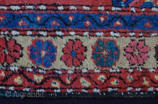 Antique Heriz (not Karadja) runner 322 x 100 cm ( 10ft 9" x 3ft 4") late 19th/early 20th century all natural dyes  colours: red, dark blue, mid blue, ocre, green, soft  ...