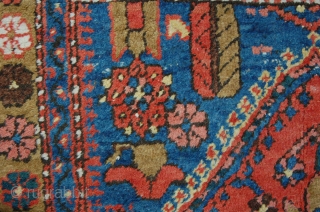 Antique Heriz (not Karadja) runner 322 x 100 cm ( 10ft 9" x 3ft 4") late 19th/early 20th century all natural dyes  colours: red, dark blue, mid blue, ocre, green, soft  ...