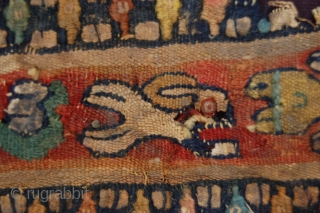 Very fine ancient Coptic textile fragment 10 x 7 cm (4" x 3") 1st till 6th century part of a purchased private collection          