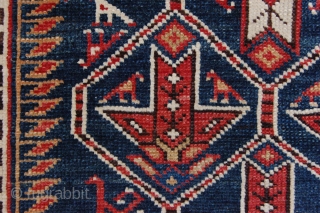 Superb Antique Shirvan 182 x 130 cm (6ft 1" x 4ft 4") late 19th/ early 20th century all natural dyes colours: blue, red, white, brown, green, ocre  condition: very good, evenly  ...