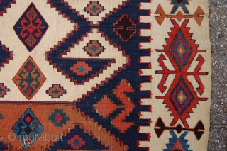 Antique Reyhanli Malatya kilim woven in two parts 335 x 175 cm (11ft 2" x 5ft 10") 19th/20th century. All natural dyes. Condition: (very) good, the fabric without any wear except from  ...