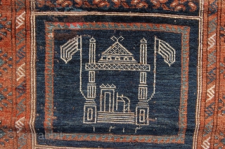 Antique inscribed and dated "1212" tribal Ersari Turkoman prayer rug  4ft x 3ft 1" (121 x 93 cm)              