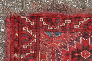 Antique Ersari Bashir animal trapping 166 x 47 cm (5ft 6" x 1ft 7") 2nd third 19th century. All natural dyestuffs. Condition: good, evenly good low pile, original "zig zag" multiple woven  ...