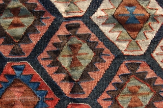 antique Veramin kilim 263 x 159 cm  (8ft 9"x 5ft 4") last quarter 19th century, all natural dyestuffs, good complete condition all around with mild traces of ageing 2 very small  ...