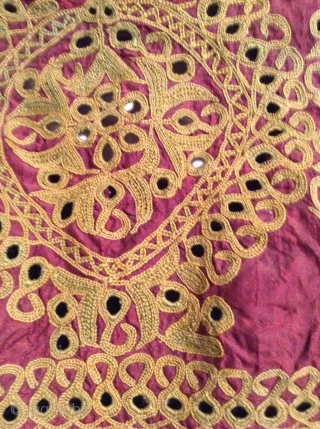 This is a beautiful little dress for about a 3 to 5 year old from India with very fine small mirror work on purple silk.  It is in great condition.   ...