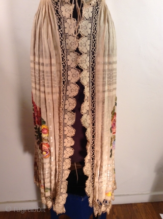 This traditional costume is from Posavina, Croatia.  It is embroidered with silk thread on cotton fabric.  I am guessing that it was made in the early to middle of the  ...