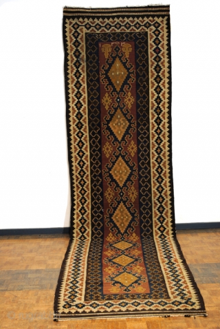 Kilim, Caucasus, Shirvan, dated 1353 = 1934. 
Size: 392 x 97 Cm. 13ft. x 3ft.3in. 
In good condition. 
              