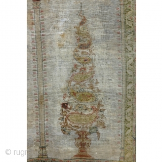 Silk, Antique Hereke, even wear, low pile. Softly fading away.
170 x 118 Cm. 5.6 Ft. x 4 Ft. 
              