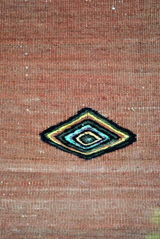 Sofreh, Belouch, early 20th century, knotted border and kilim field. 
Krab ornament in the knotted border. 
An eye in the middle of the field. 
Original sides. 
125 x 123 Cm. 50 x  ...
