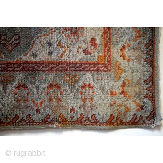 Fine Antique Tabriz Silk Rug, early 20th century. 
Made by a master craftsman. 
Even wear. Refined palette of gray, taupe, celadon-green, red and some soft orange. 
Natural dyes. The orange is made  ...