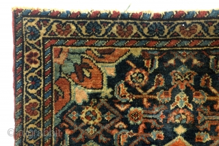 Fine old Sarough, 80 years, 70 x 80 Cm. 2.3 ft. x 2.6 ft. 
Kilim ending wool on wool.              