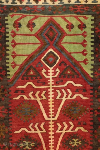 Kilim Konya, Obruk, Prayer Rug, ca 1890. 
103 x 152 Cm. 3.4 ft. x 5 ft. 
                