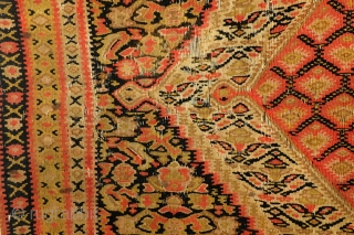 Fine kilim Senneh, Sanandaj, 1880, 120 x 200 cm. 4 ft. x 6.6 ft. 
Some wear in the top border. 

Rob Schipper, www.tablesXL.com          