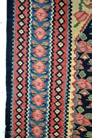 Fine Senneh kilim, with roses all over. 
3 feet one inch x 5 feet. 
In good condition. 
1930 - 1950. 
            