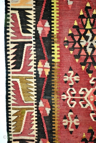 Dowry kilim, Hotamis, Konya region. Antique. 
Both families from bride and groom made their part. 
260 x 173 Cm              