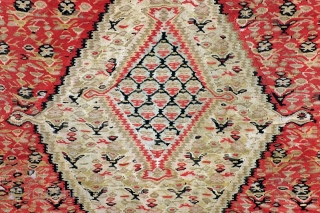 Fine Antique Senneh, Sanandaj, 19th century, 
120 x 190 cm. 4 ft, x 6 ft. 4 inch. 

One tiny tar in the top border, one side has fresh colors the other side  ...