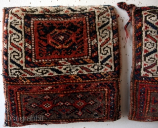 two pillows made out of a double bag. 
Afshar. 35 x 35 cm. 
                   
