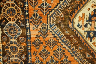 Afshar. Antique. Natural dye. Wool on wool. 
184 x 160 cm. 6.1 ft. x 5.3 ft.                 