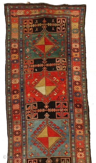 Antique, West Anatolia, 110 x 300 Cm. - 3.6 ft.x 10 ft. 
Wool on wool. Brilliant and natural colors. 

Afshari and other nomads migrated in the 18th century and later to this  ...