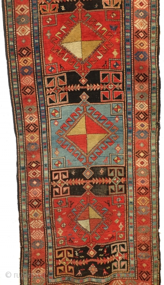 Antique, West Anatolia, 110 x 300 Cm. - 3.6 ft.x 10 ft. 
Wool on wool. Brilliant and natural colors. 

Afshari and other nomads migrated in the 18th century and later to this  ...