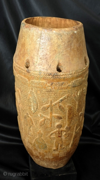 Senufo drum, 50-ties. High 86 Cm. 2.8 ft.                         