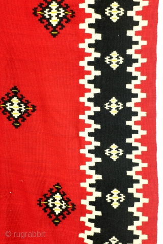 Kilim, Bulgarian, mid 20th century, 340 x 125 Cm.  11.3 ft. x 4.1 ft. 
Wool on wool.               