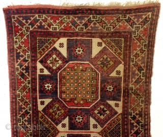 Bergama, West Anatolia, early 20th century about 100 years old. 
Looks very Caucasion, Seichour , Shirvan area, Derbent. 
Clear colors, strong and bold geometrical designs.
But this is typical West Anatolia. 
In the  ...