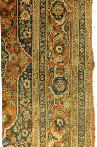 Fine antique 1880 Hadji Jalili Bidjar, nicely worn, even wear, brushed not washed, 175 x 128 Cm.                