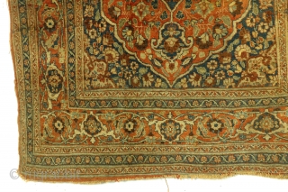 Fine antique 1880 Hadji Jalili Bidjar, nicely worn, even wear, brushed not washed, 175 x 128 Cm.                