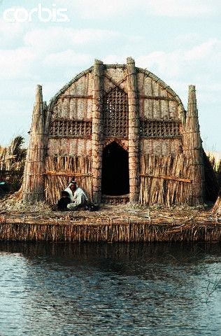 Ma'dan marsh nomads from south Irak. 
Ancient figuration. 
they live(d) on self-made island made of reed in hauses made of reed. 

153 x 240 Cm's. 

       