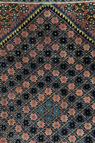 Afshar, dazzling color pallette, 132 x 165 Cm. 4.4 feet x 5.5 feet. 
200.000 knots per sq metre. 
Full even 'meaty'pile, good condition, clean, no holes, thin spots or tears. 
Mid 20th  ...