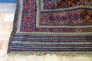  1880 Verneh with soumack combined. 
I think it is Afshar. 
330 x 175 Cm's. 
Well restored. Was a horizontal wall hanging for years. 
Natural colors. 
Ask for more Photo's or details.  ...