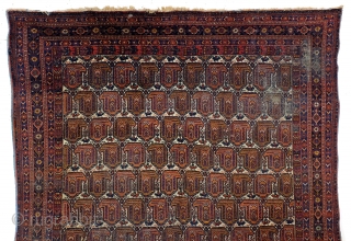 Large Afshar, 274 x 225 Cm. 9.1 feet x 7.5 feet. 
Worn right top corner and left bottom corner. 
Rare size.            