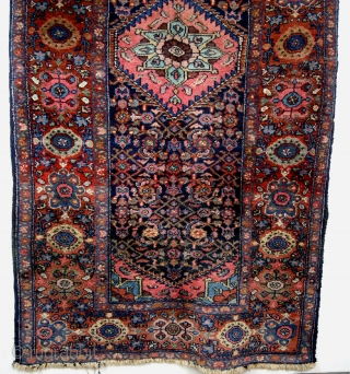 Kurd Bidjar, 1930's dozar size, 120 x 244 Cm. 
In great condition - all natural colors. 
Indigo field, pistache, rust red, brick red, licht blue, soft yellow, pink. 
15 mm thick. 
Knotted  ...