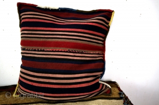 Mafrash high 50 cm. deep 55 Cm. long 100 Cm. 
Great colors including the bag/pillow. 
Back of the pillow is original made of Jajim. 
        