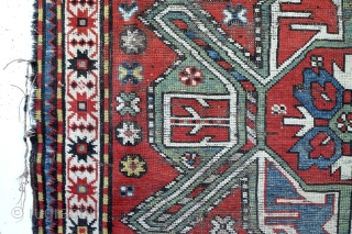 Karabach, old Armenian rug as is. worn. not washed. natural colors. 
size: 258 x 128 Cm.                 