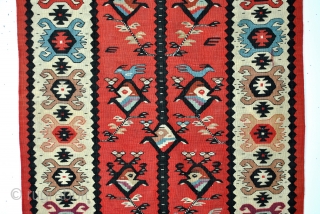 Bulgarian kilim, Sarkoy called in general but not Turkish, 140 x 82 Cm. 
late 19th century. 

Tree of live with images of the human mind ( the fish-like heads) On top of  ...