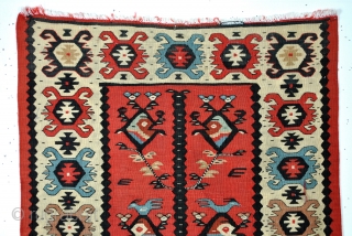 Bulgarian kilim, Sarkoy called in general but not Turkish, 140 x 82 Cm. 
late 19th century. 

Tree of live with images of the human mind ( the fish-like heads) On top of  ...