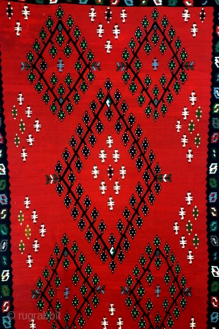 Sarkoy kilim, named after a Turkish Harbour but in fact Balkan and Bulgarian. 
In good condition. 
280 x 194 Cm's. 9 ft.2"- 6 ft 6 "

       