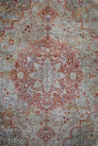 Fine Silk Hadji Jalili Tabriz, 155 x 144 Cm. 
Knotted on cotton. 
                    