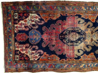 Hamadan area, early 20th century, 268 x 130 Cm. 
The design comes from the Caucasus, Gymil of Kabala. 

This rug became so special, in my eyes, because of the traces of age.  ...