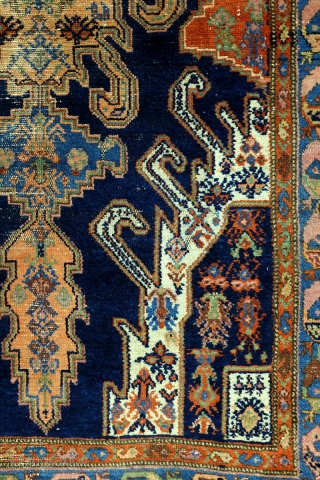 Hamadan area, early 20th century, 268 x 130 Cm. 
The design comes from the Caucasus, Gymil of Kabala. 

This rug became so special, in my eyes, because of the traces of age.  ...