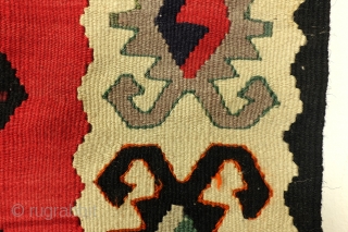 Sarkoy kilim. 125 x 63 Cnm. 
Sarkoy is a harbour town at the north coast of the Black Sea. 
A small area what remained Turkish territory after the Turkish defeat in 1912.  ...