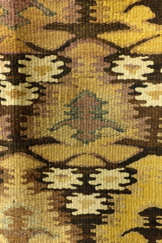 Fine Senneh kilim, 290 x 105 Centimeters. 
Senneh kilims belong to the best, most refined kilims in the world. 
And this one shows that. 
Koudish area, close to Bidjar, a town now  ...