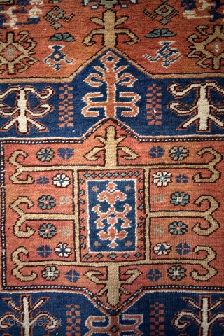 Kazak, Caucasus, Fachralo, double prayer rug, 1930's. 
Tight knotted, nice soft pastel colors, camel, salmon and pistache. 
170 x 116 Cms.            