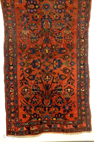 Koerdish Malayer, wool on cotton, nice abrash, not washed , nice patine, 
270 x 114 Cm.                 