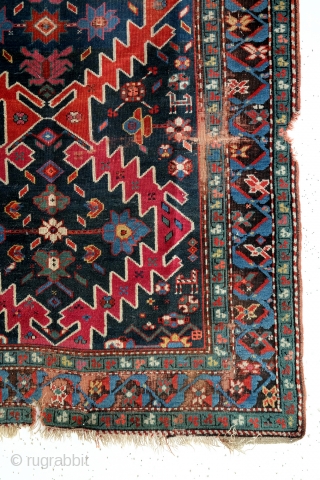 Karabach, 1880 - 1900, 225 x 125 Cm's. 
Worn, with great colors. 
                    