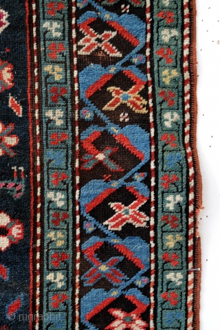 Karabach, 1880 - 1900, 225 x 125 Cm's. 
Worn, with great colors. 
                    