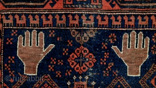 Belouch prayer rug area Turbat. late 19th century. 
as is. ask for more pix. 
155 x 102 Cm. 
              