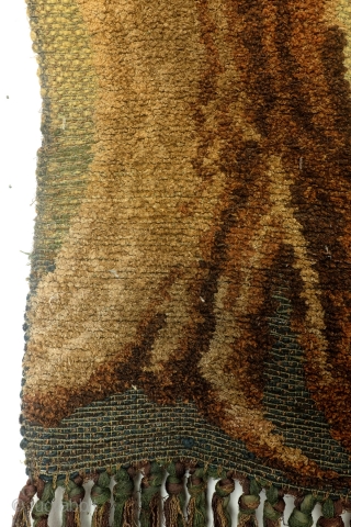France or Belgium, late 18th century, wool and silk last 3 photo's are from the back side. 240 x 114 Cm. 8 feet high and 3.8 feet wide.     